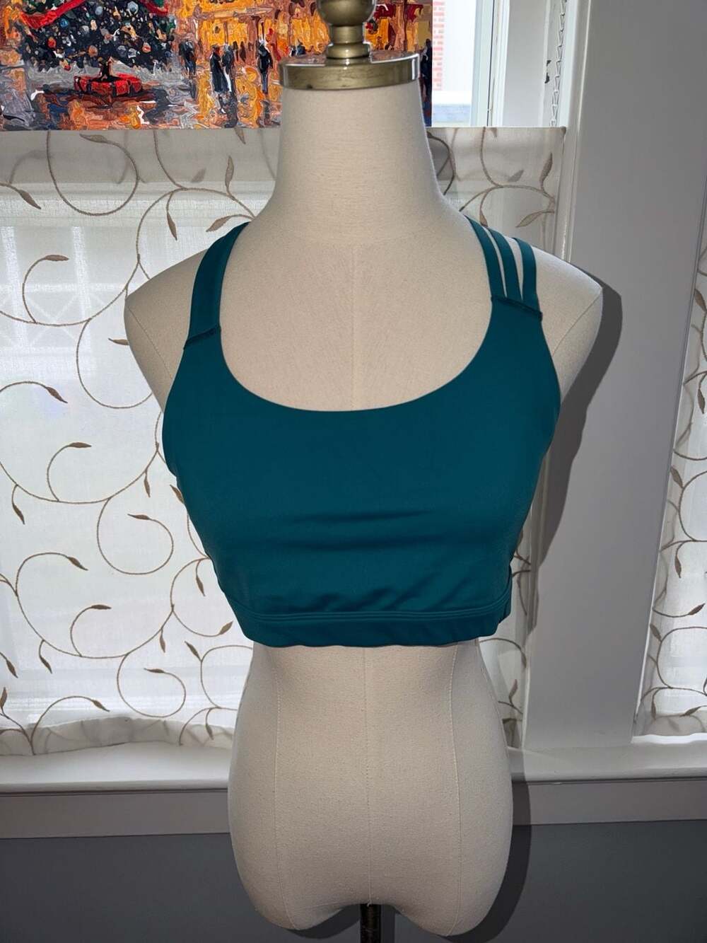 Athleta Train Free Sports Bra in Teal Size L